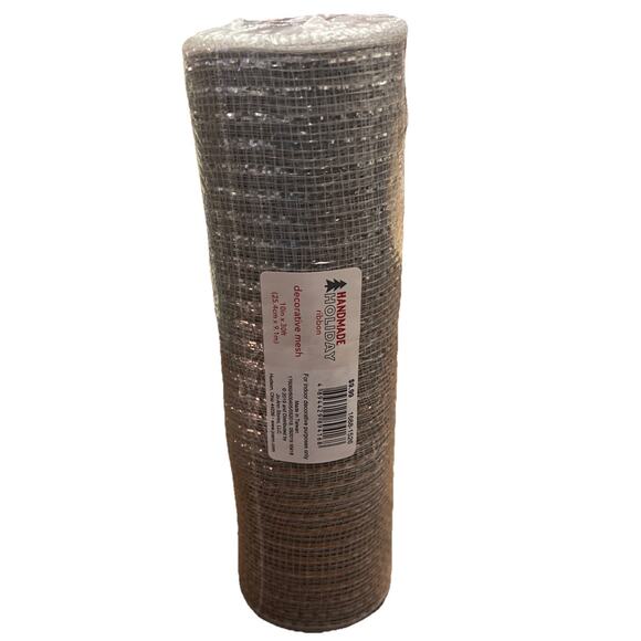 *New* Silver Decorative Wire Mesh Ribbon - Crafting Floral Design 10 In X 30 Ft - Picture 5 of 6